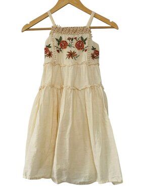 Zara Girls Embroidered Boho Dress | Size 8